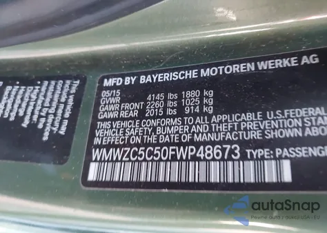 2015 Mini Countryman Cooper S из США, поврежденный, VIN WMWZC5C50FWP48673